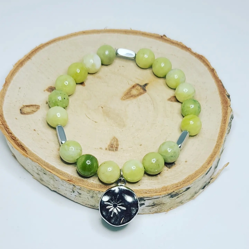 Jade Sun Stainless steel charm bracelet 8 mm